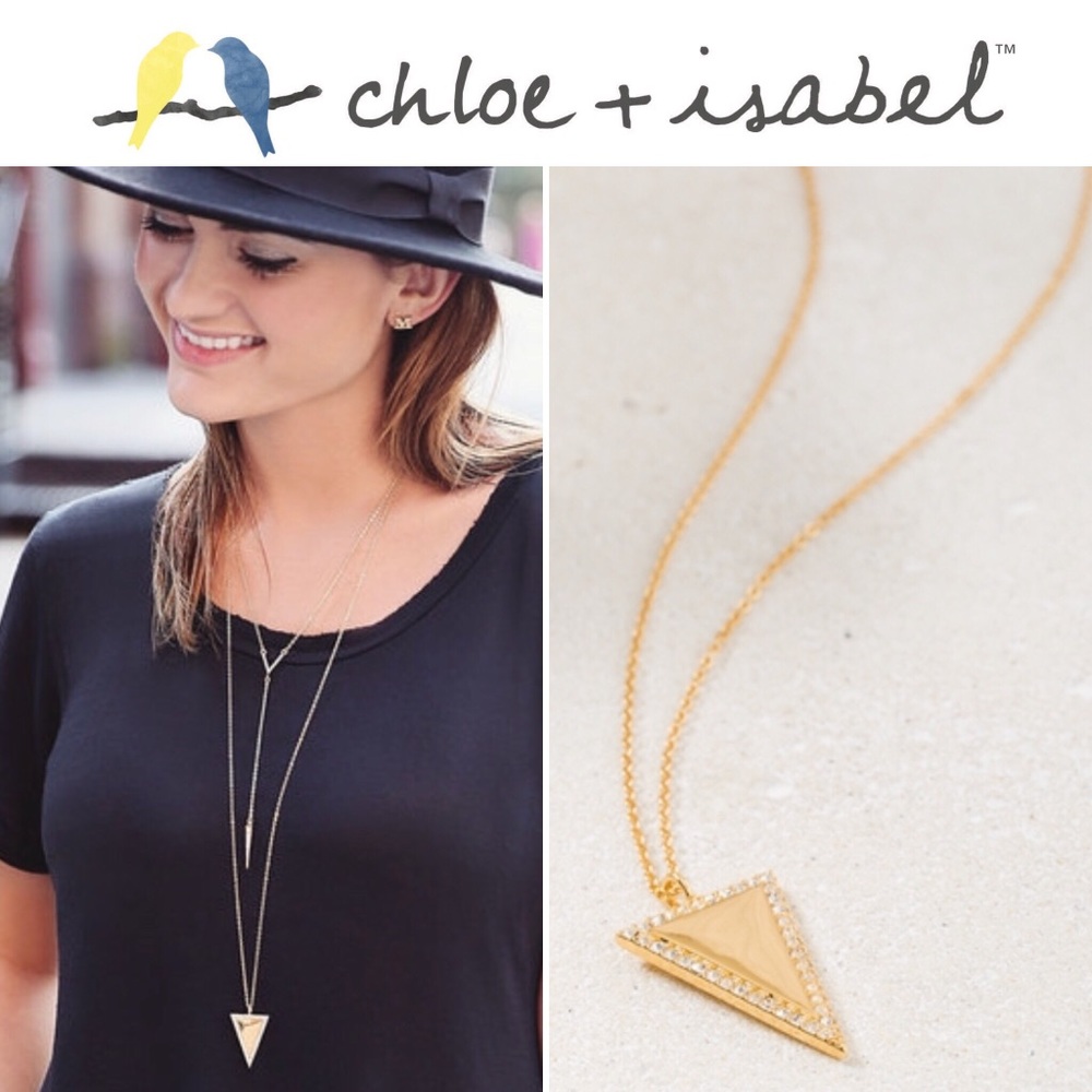 🆕 Pavé Triangle Long Pendant c+i N334G
